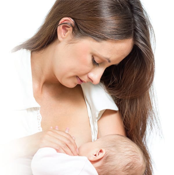 Mother breastfeeding baby