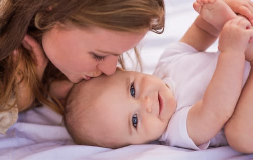 Baby on changing table