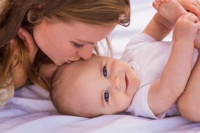 Baby on changing table