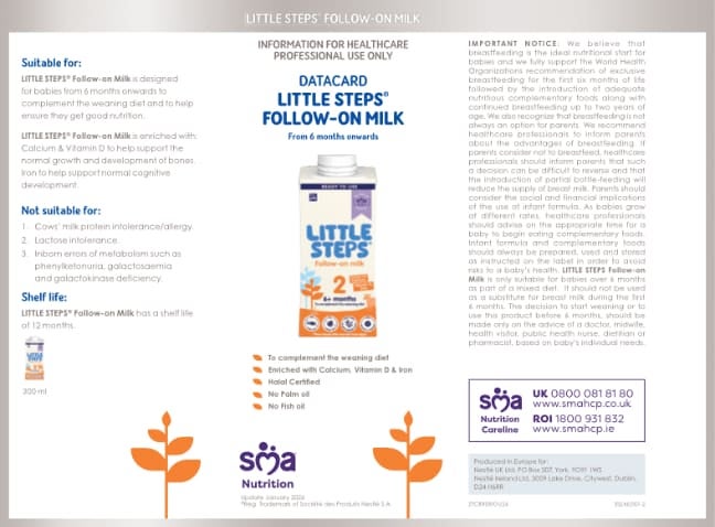 LITTLE STEPS Follow-on Milk Liquid Data Card
