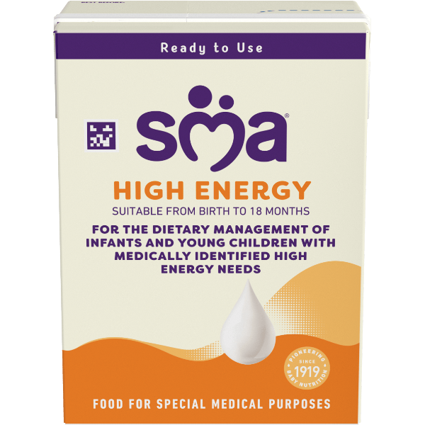 Carton of SMA High Energy Ready to drink Formula 200ml on a transparent background
